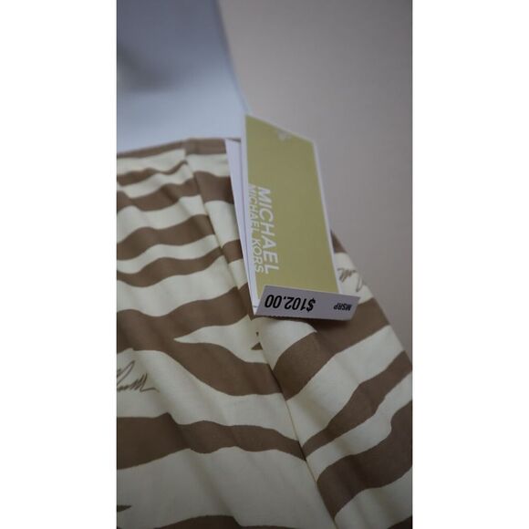 Michael Kors Women's Sz S Khaki Zebra Print Tie Front Tankini Swimsuit Top $102+ - Picture 9 of 16